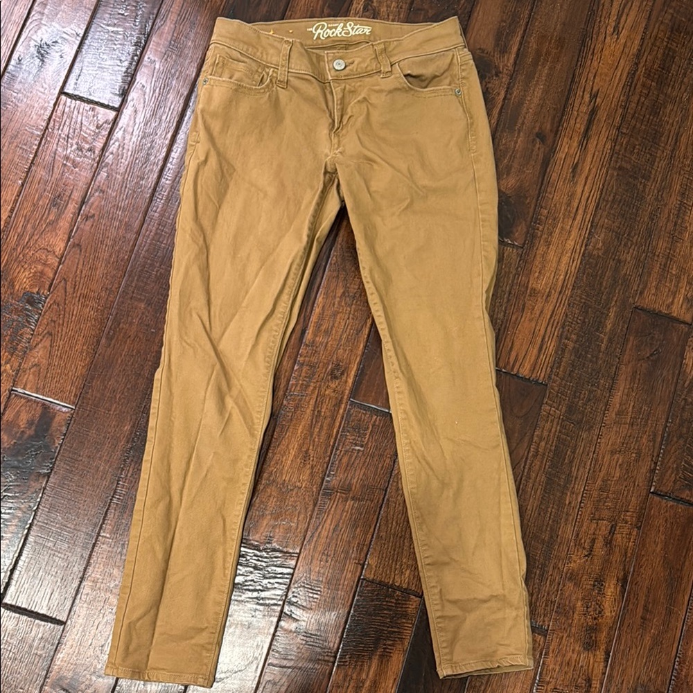 Old Navy Rockstar Denim Skinny Jeans Pants Crème Caramel Brown Size 6 Y2K